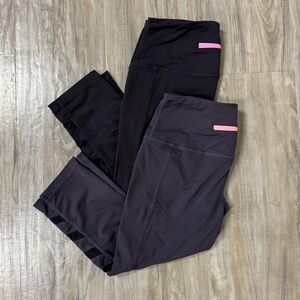 Glyder Black and Gray Crop Leggings